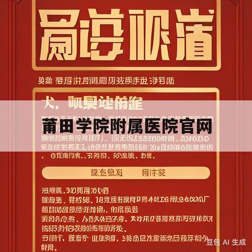 莆田学院附属医院官网(莆田学院附属医院官网招聘信息)